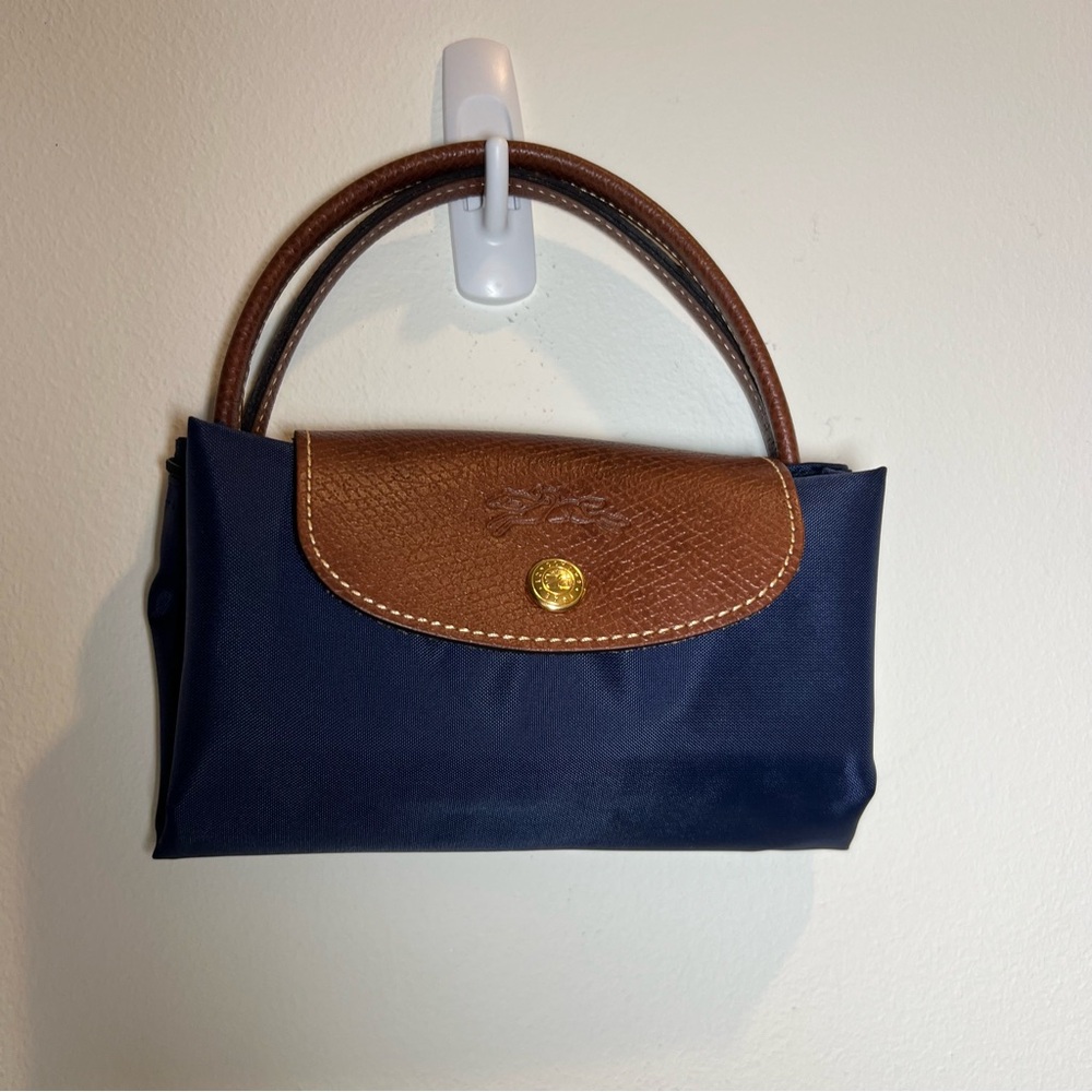 Longchamp Original Mini Pouch Brown and Navy Blue
